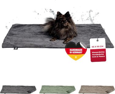 Водонепроникний плед для собак та котів на диван – захист від плям – дихаючий та пральний – Made in Germany (Антрацит, 65x95см)