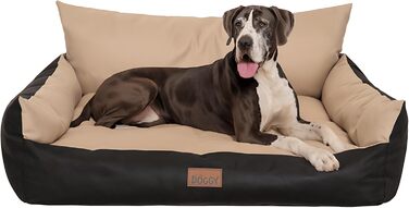 Водонепроникне ліжко для собак великих порід - ліжко-софа для собак, ліжко для собак середніх порід Joker, миється, знімний коврик, ліжко для собак Oeko-Tex, 106x80 см (XXXL, Бежевий)