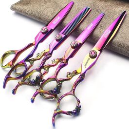 Професійні ножиці для волосся Sharonds Lila 5.5/6/7 дюймів (440C сталь) - набір 4 шт. для перукарів