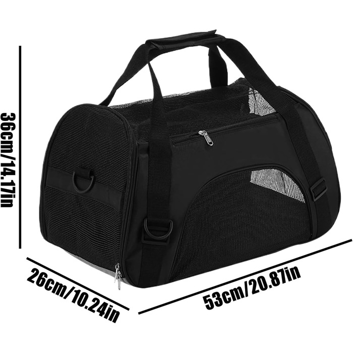Сумка-переноска для тварин, чорна: зручна та дихаюча для подорожей та активного відпочинку (собаки, коти)