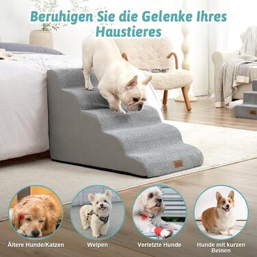 Сходинки для собак COZY KISS: зручні та міцні для малих собак, сірі (83x50x57 см)