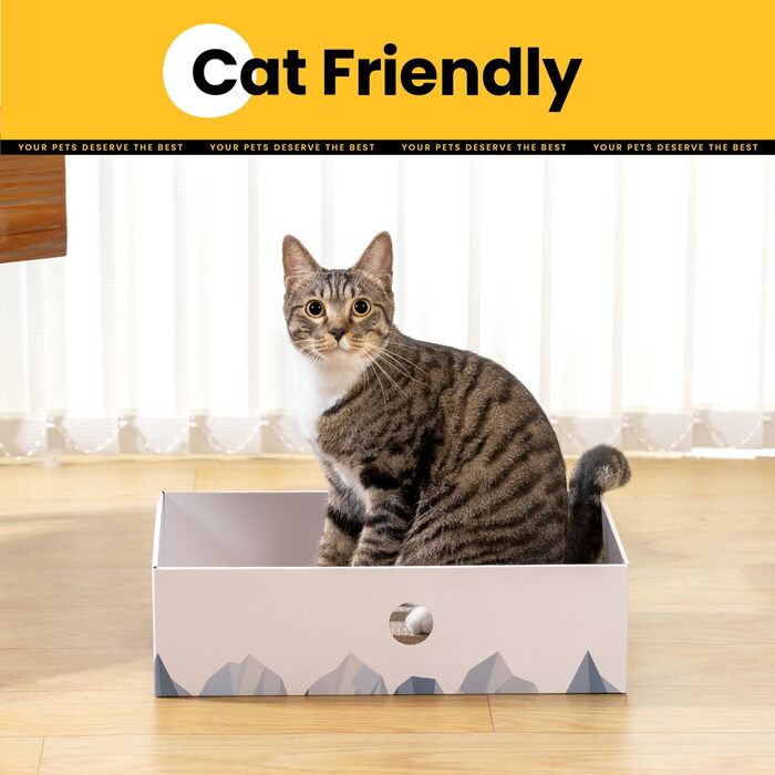 5-Piece Conlun Cat Scratch Box Set with Scratching Pad - Large, White