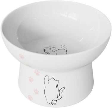 Підвищений годівниця для котів з порцеляни, антизворотний клапан, для вологого та сухого корму, безпечна та безстресова