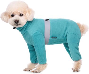 Теплий флісовий одяг для собак, зимовий, з довгим рукавом, для чотирилапих, регульований, для собак маленьких та середніх розмірів, розмір XS (Синій)