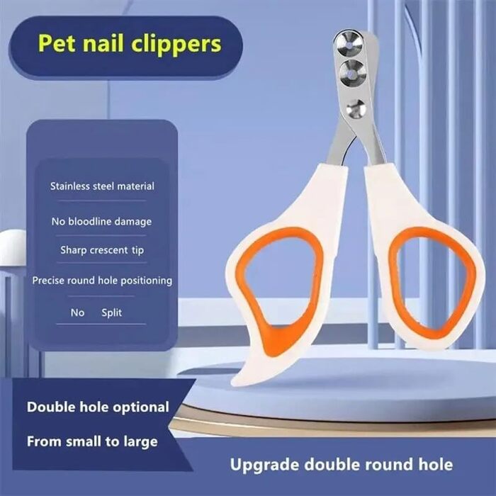 Триммер для кігтів котів з захистом, подвійний отвір, 5 шт. (білий)