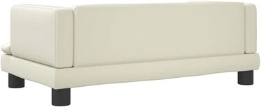 Крісло-ліжко для собак, м'яке лежанка для тварин, диванчик для маленьких собак та котів, штучна шкіра, 80 x 45 x 30 см, кремовий колір