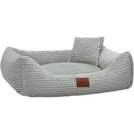 Лежанка для собак: м'яке ліжко-корзина для маленьких, середніх та великих собак (сірий, 100x80 см)
