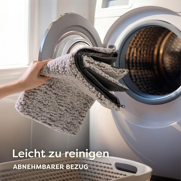 Самогріюча ковдра для собак та котів сірого кольору 60x45 см - М'яка та затишна ковдра для котів - Звукоізоляція - Пральна наволочка - З антиковзною основою