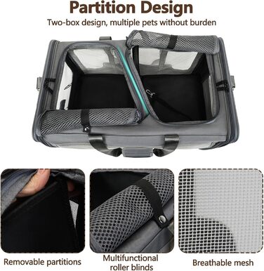 Дитяча коляска для тварин Galatée, сумка-переноска для собак та котів, складана переноска для подорожей, кемпінгу (червона)