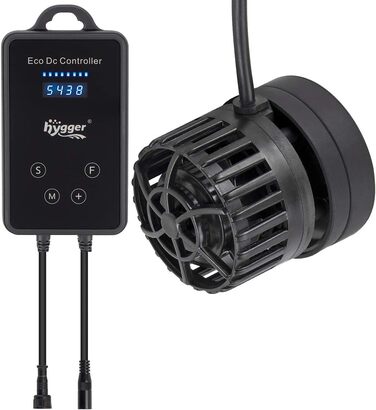 Акваріумна хвильова помпа hygger Mini, DC-магнітна помпа з LED-контролером, 6000 л/год, для прісної та солоної води