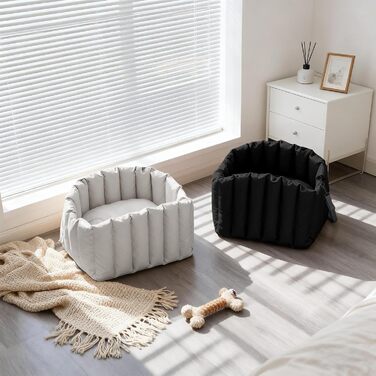 Автокрісло для собак, переноска для собак до 5 кг, неслизьке автокрісло для собак, стильне автокрісло для собак (сірий)