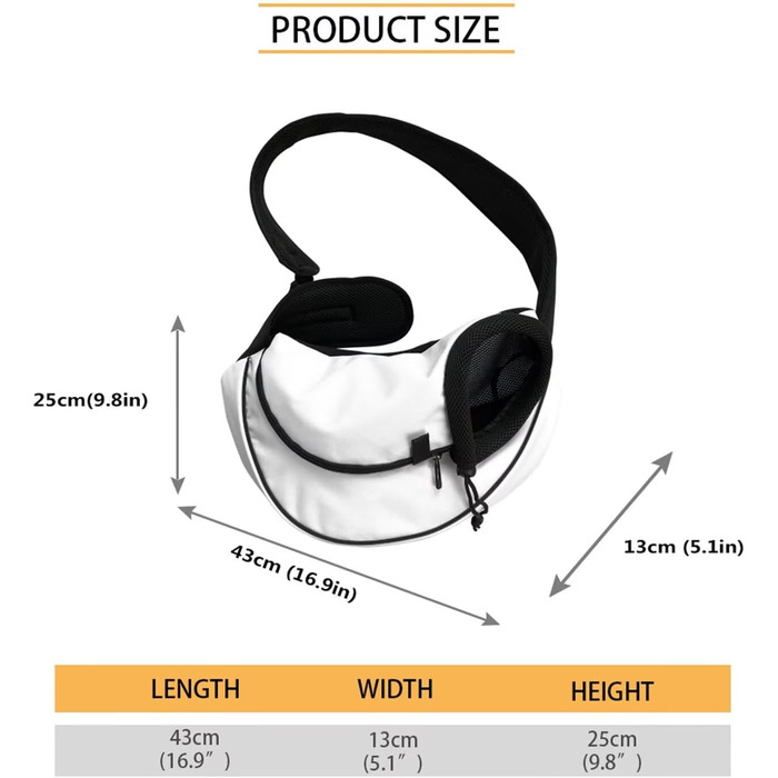 COEQINE Сумка-переноска для собак середніх порід, переноска для тварин, для цуценят, через плече, гаманець, з товстим наповнювачем, регульований плечовий ремінь для Йоркширських тер'єрів, Чихуахуа, принт з відбитком лапок