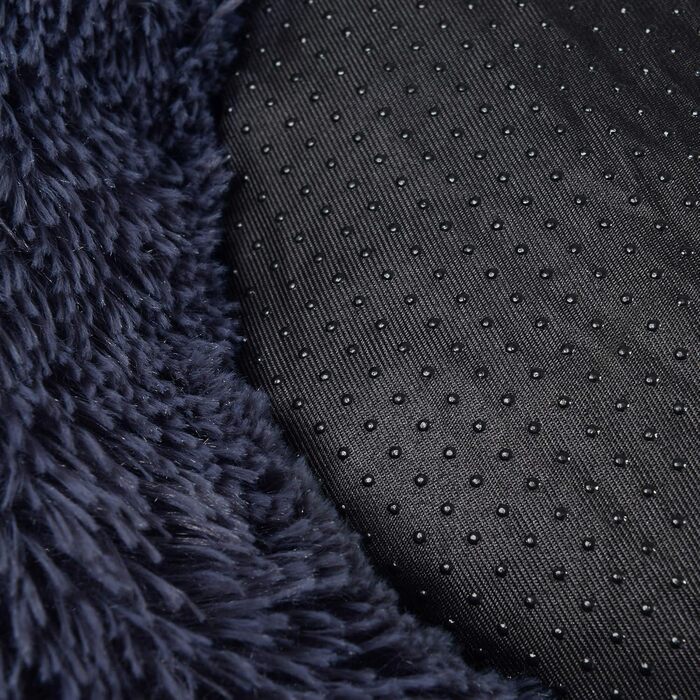 Крісло-лежанка для собак та котів Feandrea Ombré-Grey, діаметр 90 см, знімний наповнювач, плюшеве, для комфортного сну