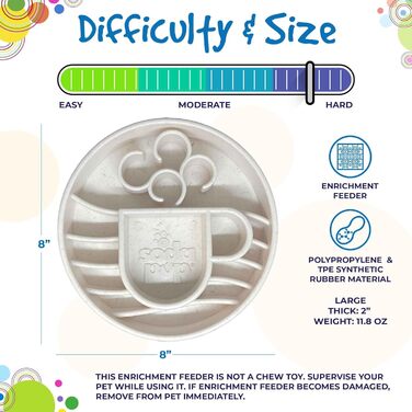 SodaPup Bones eMat – довговічний килимок-годівниця для собак, з безпечного харчового гуму, для стимуляції інтелекту та контролю порцій