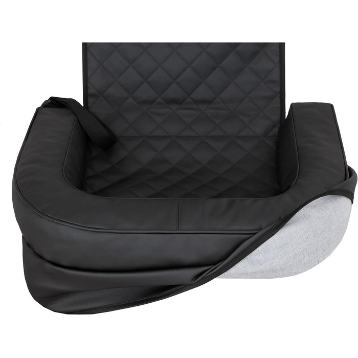 Підстилка для собак у машину, переноска для котів та собак, корзина для собак, лежанка для собак, 42 x 55 см (Чорний екошкіра)