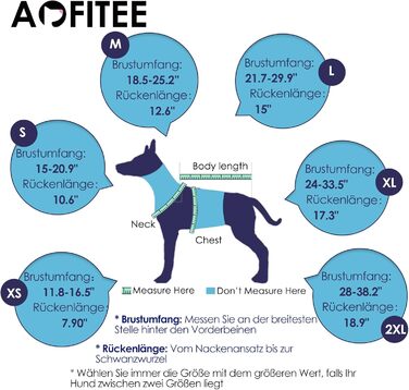 Спасальний жилет для собак AOFITEE XXL, великий розмір, з ручкою, світловідбиваючий, високоплавучий, для великих собак, блакитний
