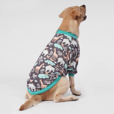 Світер LovinPet для великих порід собак, легкий фланелевий одяг, дихаючий матеріал з принтом 'Бегемот-Зоо', синій, X-Large