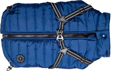 Зимова куртка для собак CHIARA Nick CHJ-2331DB-3, розмір 3XL, темно-синій, поліестер, водовідштовхувальна, вітронепроникна, з облаштуванням для повідка