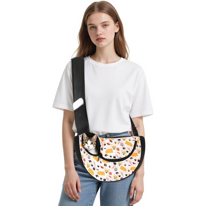 Сумка-переноска для собак та котів ALLOPET, бежева, для маленьких порід, для активного відпочинку та кемпінгу