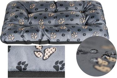 Лежанка для собак SuperKissen24: м'яка, водонепроникна, миється, розмір M, 55x40 см, чорний та сірий колір