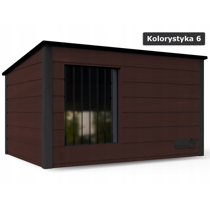 Велика утеплена будка XL з лежаком для собак + штора
