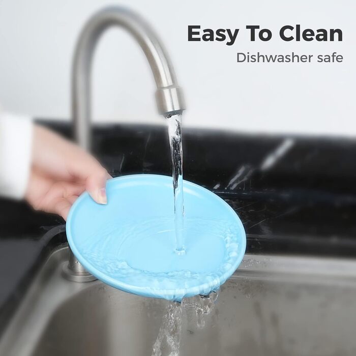 Керамічні миски для котів, 3 шт. з антиковзними килимками, широкі та плоскі миски для котів та кошенят, білі (триколірні)