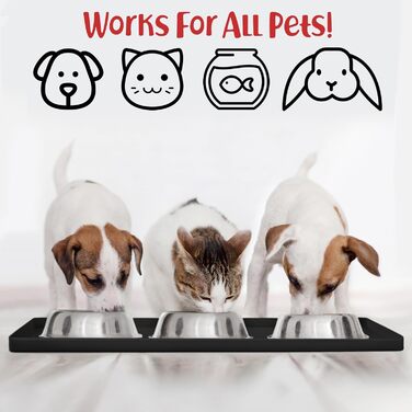 Підкладка під миску для собак DogBuddy, чорна, водонепроникна, силіконова, з високими бортиками (48 x 30,5 см)