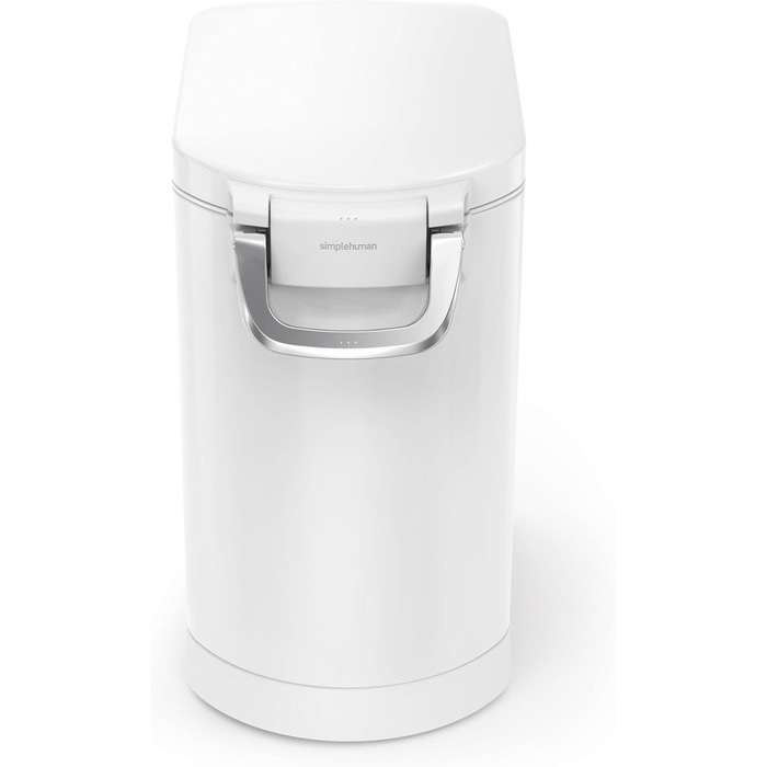 Контейнер для кормів для тварин simplehuman, стійкий до відбитків пальців, 25 л, біла сталь