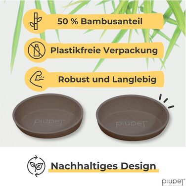 Набір мисок для котів PiuPet® 2 шт. | Миски для котів, неслизькі, для корму, 230 мл, сірі