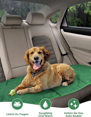 Рушник для собак Badeantel: м'який рушник з мікрофібри, швидковисихаючий, з регульованим коміром на липучці, для собак та котів (XL, зелений)