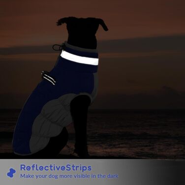 Зимова куртка для собак, теплий флісовий зимовий костюм для собак середнього розміру (синій, M)