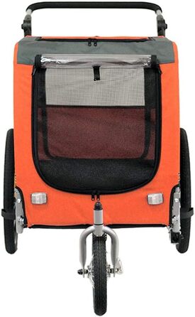 Papilioshop Zeta – 2-в-1 причіп для велосипеда та візок для собак та домашніх тварин, складаний, легкий та стабільний, ідеальний для перевезення тварин та прогулянок (Помаранчевий M)