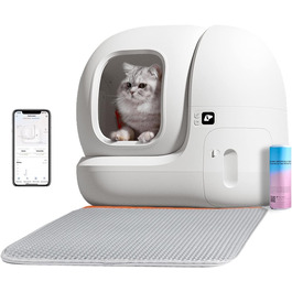 PETKIT Pura Max самоочищуюча лоток для котів, автоматичний лоток, з керуванням через додаток, великий об'єм 76л, для кількох котів, без розчину для очищення