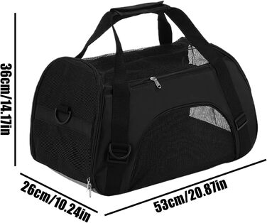 Сумка-переноска для собак, чорна: дихаюча, водонепроникна, легка, для подорожей та прогулянок