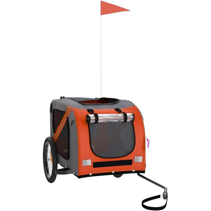 Festnight Причіп для велосипеда, переноска для собак, чорний та сірий, вантажність 45 кг