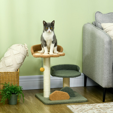 PawHut Cat Tree, легко переміщається, кігтеточка для кішок 52 см з 2 ярусами, Play Ball, Sisal, Indoor| Аосом
