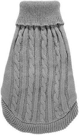 Теплий і зручний собачий светр з ролетним коміром, сірий, розмір M, акрил