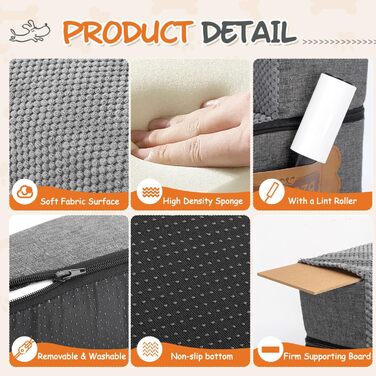 Східці для собак Nobleza - пандус для тварин з валиком для ворсу, 5 сходинок. Підходять для собак та котів, для ліжка та дивану