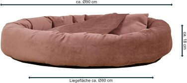 Килимок для собак Luxus Denver | гігієнічний, миється | розмір M (для маленьких та середніх собак) | затишна печеринка з пакетиками для збору відходів | діаметр 68 см (Ø 90 см, Рожевий)