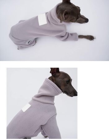 Теплий фланелевий халат для грейхаундів та віппетів, флісовий пуловер з ніжками, вітрозахисний халат з коміром-стійкою, зимовий халат для собак, малих, середніх та великих порід (фіолетовий, XX (X-Small))