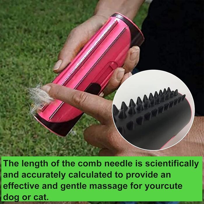Щітка для собак 3-в-1 для видалення підшерстка та шерсті, масажна щітка для собак та котів (Рожева)