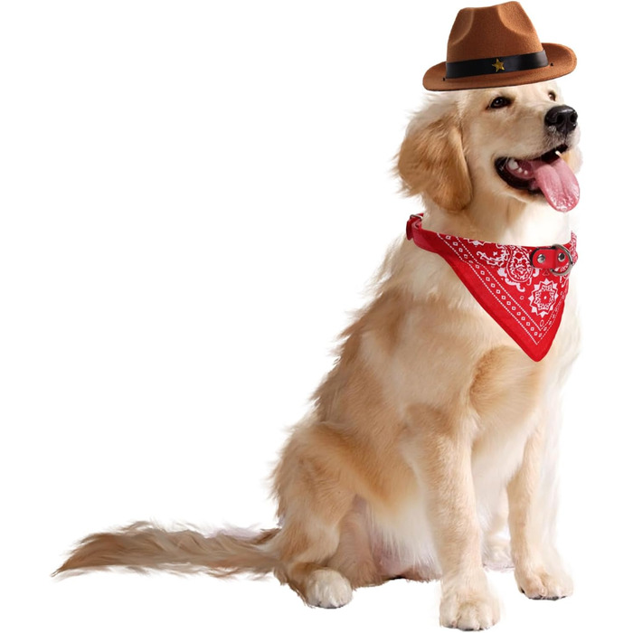 Ковбойський капелюх для собак - 2 шт. Костюм ковбоя для тварин, аксесуар для собак, котів, цуценят. Підходить для свят, вечірок та повсякденного носіння (середній)