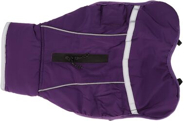 Зимовий теплий куртка для собак з регулюванням, світловідбиваючий, м'який, для малих, середніх та великих порід (M) фіолетовий