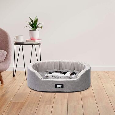 Крісло-ліжко для собак Ferplast - м'яке ліжко для маленьких собак з антибактеріальним захистом, бавовна, 45 x 35 x 13 см, сірий колір