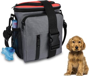 Сумка для ласощів для собак, мішок для тренувань з блискавкою, поясна сумка для собак з дозатором кульок, сумка для ласощів для подорожей та прогулянок