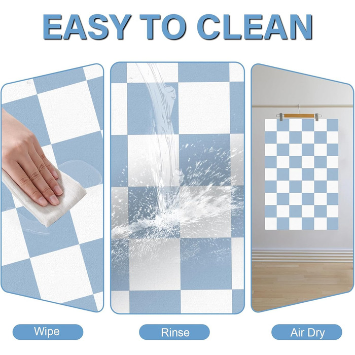 Килимок для котячого/собачого корму BLESWIN - антиковзаюча підстилка під миски для тварин, чорно-білий, 51x30,5 см