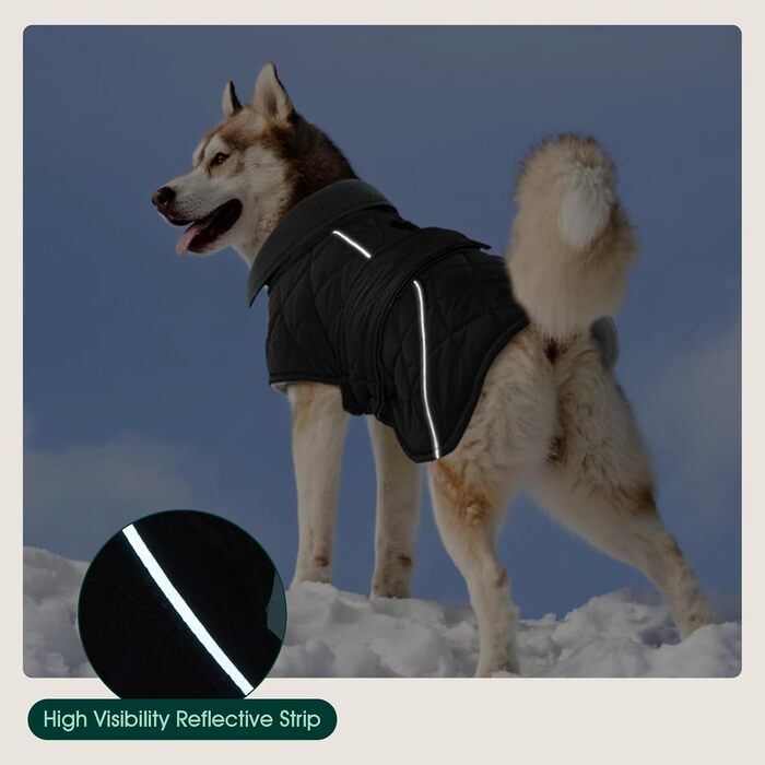 Водонепроникний зимовий одяг для собак Kuoser, тепла куртка для маленьких собак з флісу, регульований животик та отвір для повідка на блискавці, S, темно-сірий