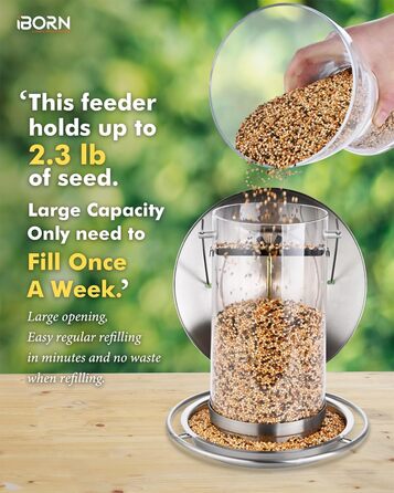 Годівниця для птахів iBorn, Металева годівниця-будиночок, Зелений колір, 18 см, для цілорічного годування, 6 отворів