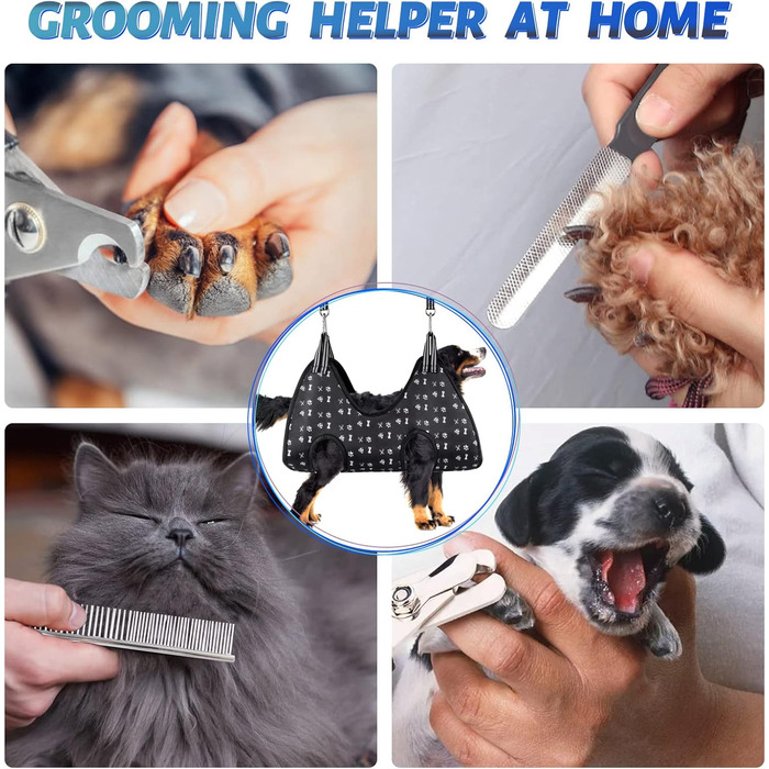 Набір для догляду за собакою ATESON: гамак, нашийник для стрижки нігтів, пилка, гребінець (XXL, до 54.4 кг)