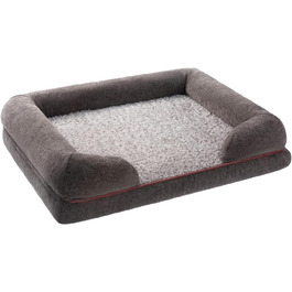 Ортопедичне собаче ліжко з знімним та пральним чохлом, неслизьке, темно-сірий колір, розмір L (106x80x18 см)